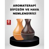 Northcity Ahşap Desenli Aromaterapi Difüzör 130ML - Ultrasonik, 7 Renk LED ve Kuru Yanık Korumalı