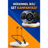 Northcity Alarm ve Titreşim Özellikli Akıllı Saat ve Mikrofonlu Kablolu Bluetooth Kulaklık 60 Saat Pil Ömrü - Sağlık Takibi