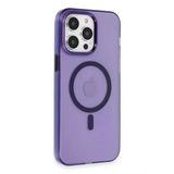 Northcity Apple İphone 14 Pro Max Uyumlu Kılıf Tron Şeffaf Magsafe Kapak - Derin Mor