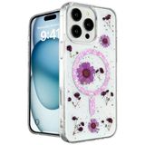 Northcity Apple İphone 16 Pro Uyumlu Kılıf Daisy Simli Magsafe Kapak - Mor