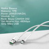 Northcity Baseus Mini White Micro USB 4A Oppo Vıvo Dash USB Şarj Kablosu 1metre - Beyaz