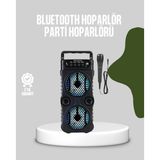 Northcity Bluetooth Bağlantılı LED Işıklı Taşınabilir Hoparlör – 1200 mAh Şarjlı FM Radyo