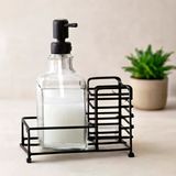 Northcity Cam Sıvı Sabunluk 500 Ml Siyah Metal Stand Ve Pompa