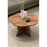 Northcity Çiçek Orta Sehpa Kahverengi 70 Cm