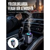 Northcity Çok Fonksiyonlu Araç Içi Şarj Cihazı Hava Nemlendirici Aroma ve Yıldız Işık - Yeni Nesil - Ahşap - Beyaz - Hava Nemlendirici, Aroma Thermo, Yıldız Işık Efekt