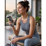 Northcity Dijital Ekranlı USB Şarjlı Güçlü Taşınabilir El Fanı - Turbo Hava Akışı ve Sessiz Motor - Beyaz