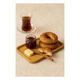 Northcity Dikdörtgen Bambu Sunumluk 14X24 cm - Doğal ve Şık Kahve Servis Tepsisi - Ahşap