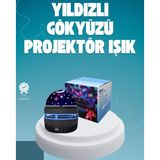 Northcity Döner Galaxy Projektör Gece Lambası – Ay ve Yıldız Işıklı USB Bağlantılı Atmosfer Lamba