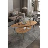 Northcity Elips Orta Sehpa Seti Suntalam Kahverengi 116X46
