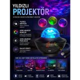 Northcity Galaxy Efektli LED Gece Lambası Projektörü Bluetooth Bağlantılı - Ev İçi Atmosferik Işıklandırma