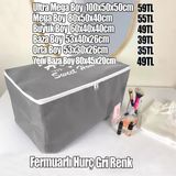 Northcity Gri Renk Fermuarlı Hurç Büyük Boy 60X40x40cm