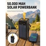 Northcity Güneş Enerjili Powerbank Dijital Göstergeli Taşınabilir Güç Kaynağı ve LED Işık ile Sonsuz Enerji