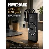 Northcity Hızlı Şarj Dijital Göstergeli Çoklu Şarj Powerbank - Kablosuz ve Kablo Uyumlu