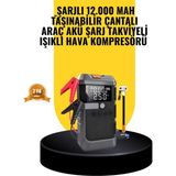 Northcity Işıklı Hava Kompresörlü Taşınabilir Akü Takviye Ünitesi - 4'ü 1 Arada Araç Yardım Cihazı