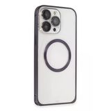 Northcity Joko Apple İphone 14 Pro Uyumlu Kılıf Metal Bumper Magneticsafe Kapak - Derin Mor