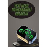 Northcity Kablosuz Bluetooth Kulaklık Çift Telefon Destekli Powerbanklı Dijital Göstergeli - Suya ve Ter Dayanıklı Spor Kulaklık - Beyaz - Siyah