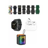 Northcity Karler Bass K28 Kombo 7 Adet Kordon Akıllı Saat Airpods Kulaklık Kablosuz Hoparlör Set - Siyah