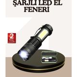 Northcity Mini Şarjlı LED El Feneri - 2000 Lümen, Su Geçirmez, Taşınabilir Klipsli - Siyah
