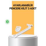 Northcity Pencere Cam Emniyet Kilidi Açılma Sınırlayıcı Set - Çocuk Ve Evcil Hayvan Güvenliği İçin Geliştirilmiş Dayanıklı Çözüm