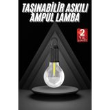 Northcity Retro Şarjlı LED Kamp Lambası 3 Mod Asma Kancalı Taşınabilir Ampul - Ahşap