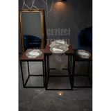 Northcity Salon Takımı, Yatak Odası 3 Parça Sehpa Örtüsü, Masa Örtüsü 3 Parça Oda Takımı - Krem Kadife