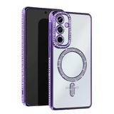 Northcity Samsung Galaxy A35 5G Uyumlu Joke Simli Magneticsafe Kılıf - Derin Mor
