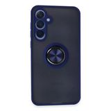 Northcity Samsung Galaxy A35 5G Uyumlu Kılıf Montreal Yüzüklü Silikon Kapak - Lacivert