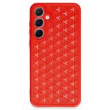 Northcity Samsung Galaxy A35 5G Uyumlu Kılıf Petek Silikon Kapak - Kırmızı