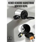 Northcity Self Stirring Mug Kupa - Karıştırıcı Özellikli Paslanmaz Çelik Termos - Siyah