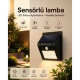 Northcity Sensörlü Güneş Enerjili LED Duvar Lambası - Akıllı Bahçe ve Balkon Aydınlatması