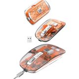 Northcity Sessiz Tıklama Çift Modlu Bluetooth ve Alıcı Şeffaf Mouse - Ergonomik Kablosuz Fare