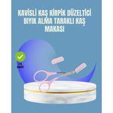 Northcity Tarak ve Fırça Başlıklı Kaş Şekillendirme Makası - Kaş ve Kirpik Bakımında Hassas Kesim