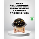 Northcity USB Projeksiyon Gece Lambası ve Hava Nemlendirici - Aromaterapi Destekli Mini Cihaz - Ahşap - Bej