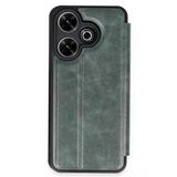 Northcity Xiaomi Redmi 13 4G Uyumlu Kılıf Flip Cover - Koyu Yeşil