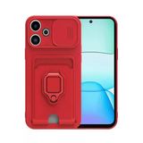 Northcity Xiaomi Redmi 13 4G Uyumlu Kılıf Zuma Kartvizitli Yüzüklü Silikon - Kırmızı