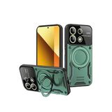 Northcity Xiaomi Redmi Note 13 4G Uyumlu Kılıf Joy Lens Standlı Kapak - Koyu Yeşil