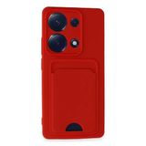Northcity Xiaomi Redmi Note 13 Pro 4G Uyumlu Kılıf Kelvin Kartvizitli Silikon - Kırmızı