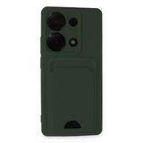 Northcity Xiaomi Redmi Note 13 Pro 4G Uyumlu Kılıf Kelvin Kartvizitli Silikon - Koyu Yeşil