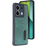 Northcity Xiaomi Redmi Note 13 Pro 4G Uyumlu Kılıf Sara Kartvizitli Deri Kılıf - Koyu Yeşil