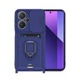 Northcity Xiaomi Redmi Note 13 Pro Plus Uyumlu Kılıf Zuma Kartvizitli Yüzüklü Silikon - Lacivert