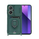 Northcity Xiaomi Redmi Note 13 Pro Plus Uyumlu Kılıf Zuma Kartvizitli Yüzüklü Silikon - Yeşil