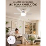 Northcity Yüksek Aydınlatma Performansına Sahip LED Tavan Fanı - Sessiz Çalışma ve Uzaktan Kumanda ile Konfor