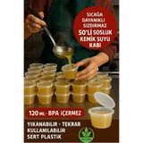 Northern Star 50 Adet Sızdırmaz 120 ml Mini Saklama Kabı Sosluk Buzluk Kabı, Et Suyu, Kemik Suyu, Sos Kabı Mutfak