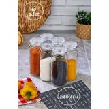 Northern Star 6'lı Büyük Boy Cam Kavanoz Saklama Kabı Baharatlık Seti Süper Set 500 Ml (etiket Hediyeli)