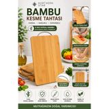 Northern Star Bambu Kesme Tahtası Çelik Saplı Ahşap Kesim Panosu 1 Adet 20X30 CM
