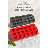 Northern Star Pratik Kalp Şeklinde Silikon Buz Kalıbı | Silikon Yapışmaz Buzluk Kalp Buz Kalıbı