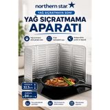 Northern Star Yağ Sıçratmaz Ocak Arkası Alüminyum Koruyucu, Piknik Tüpü Rüzgar Önle 84x32.5 Cm