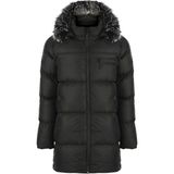 NorthFashion Erkek Kürk Kapüşonlu Uzun Model Siyah Şişme Mont & Kaban & Parka - 031-Siyah