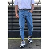 NorthFashion Erkek Paçası Lastikli Likrasız Boyfriend Jogger Kot Pantolon - 31 - 10M-Mavi