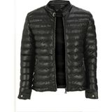 NorthFashion Erkek Siyah Slim Fit İçi Kürklü Su Geçirmez Şişme Deri Ceket & Mont - 031-Siyah